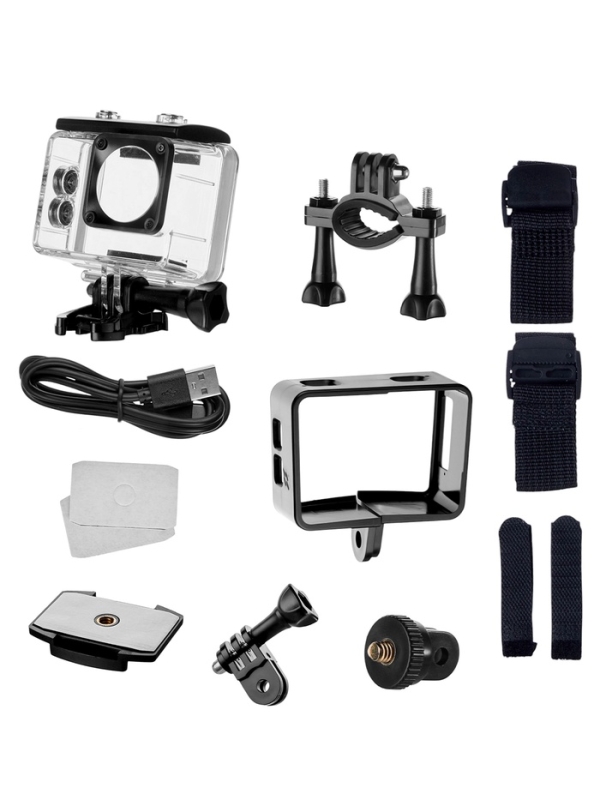 Экшн-камера Hoco, DV101, 4К видео,  два цветных экрана, черная