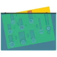 Папка-конверт на ZIP-молнии A4, 180 мкм, Calligrata Pastel, полупрозрачная, чёрная молния, голубая