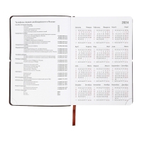 Ежедневник датированный 2025, A5 168 листов, deVENTE. Saltos, мягкая обложка кожзам, перфорация, ляссе, блок 70, коричневый