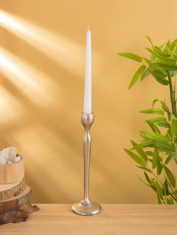 Подсвечник "Лёд" алюминий 28 см, цв. серебро