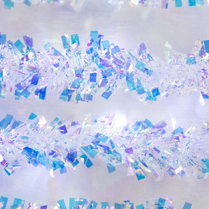 Гирлянда &laquo;Мишура&raquo; 1 м роса, IP20, перламутровая нить, 22 LED, 6 слоёв, d=5 см, батарейки CR2032х2 (в комплекте), свечение белое