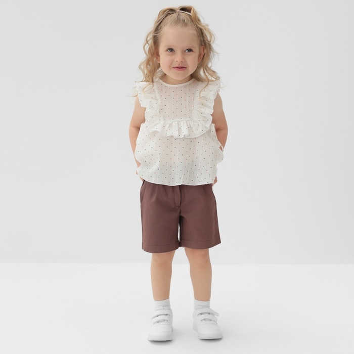 Блузка для девочки MINAKU, цвет белый, рост 128 см