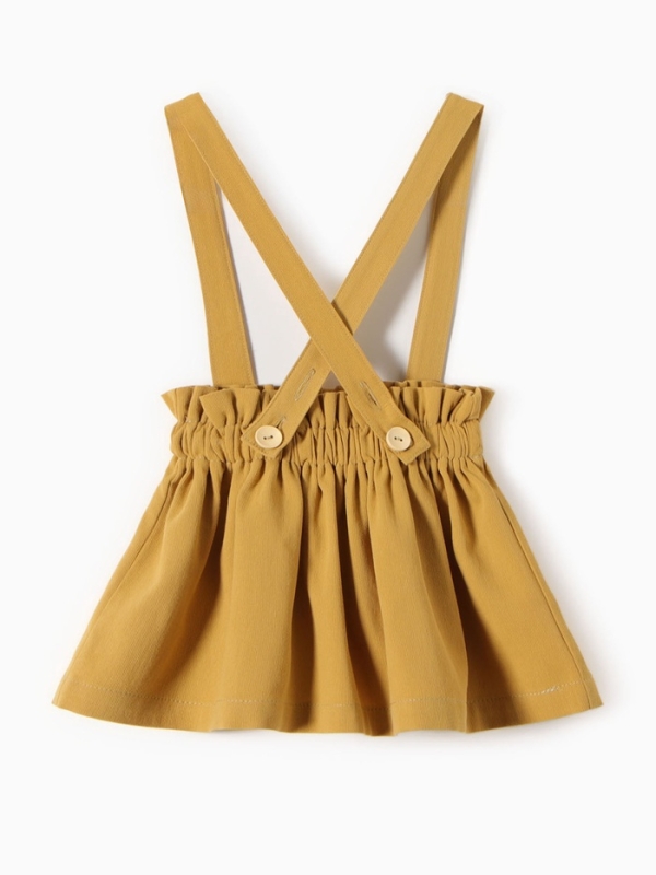 Юбка для девочки на лямках, MINAKU, цвет оранжевый, рост 110 см