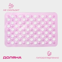 Коврик противоскользящий в ванну на присосках Доляна &laquo;Попурри&raquo;, 31&times;48 см, цвет МИКС