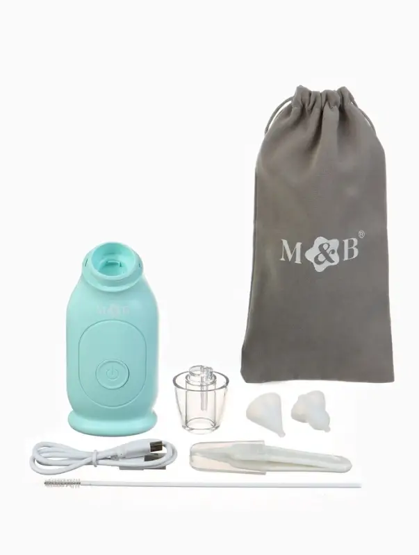M&B Аспиратор для новорожденных электронный, назальный (набор: 2 насадки, аксес., зарядка Type-C)