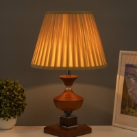 Лампа настольная BayerLux ЭКО "Крон" 1х40Вт Е27 коричневый/бежевый 30х30х49см