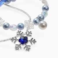 Набор детский "Выбражулька" 2 пр-та: кулон, браслет, зимняя принцесса, цвет бело-голубой Набор детский "Выбражулька" 2 пр-та: кулон, браслет, зимняя принцесса, цвет бело-голубой