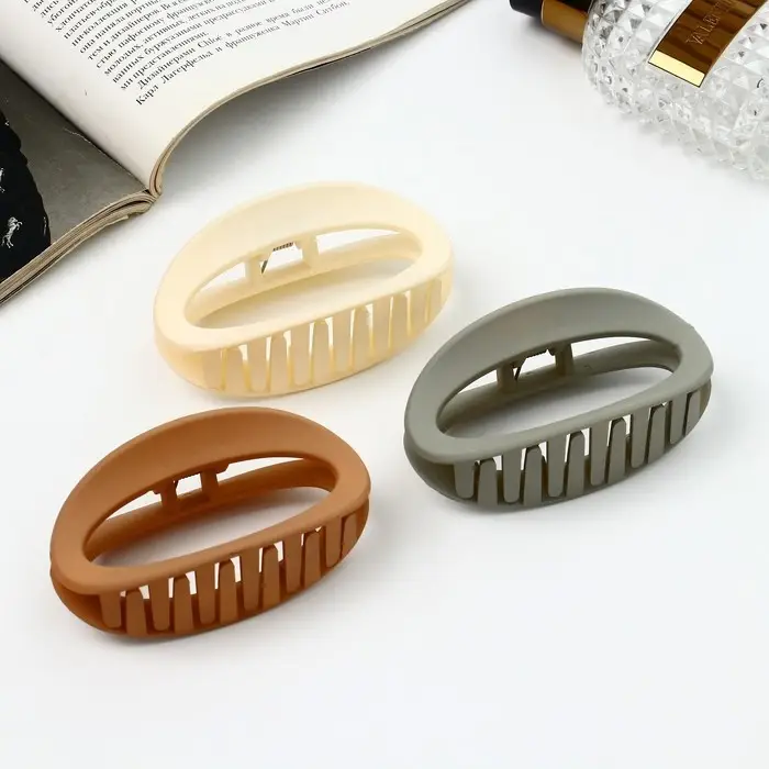 Крабик для волос &laquo;Леона&raquo;, овал классика матовый, 8.5 см, МИКС