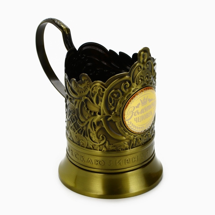 Подстаканник &laquo;Золотой человек&raquo;, 12.6 х 8.7 х 12 см