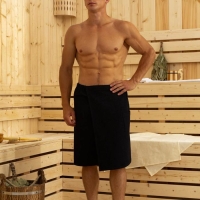 Полотенце банное Этель &laquo;Килт&raquo; с карманом 60*140 см. цв. черный, 100% хл, вафля 240 г/м2