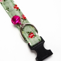 Ошейник "Цветочный вайб", 40 х 1,5 см, зелёный