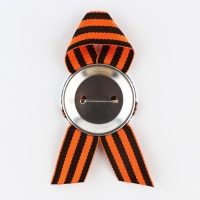 Значок закатной на 9 мая с георгиевской лентой &laquo;Вечный огонь&raquo;, 56 мм