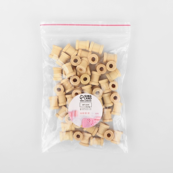 Набор деревянных катушек без покрытия, 50 шт, d = 0,9 &times; 1,2 см