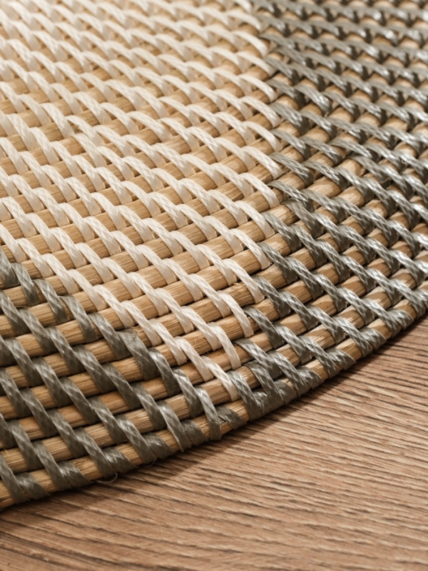 Тарелка декоративная плетеная ротанг "Цветок", 50х50х5 см, серый