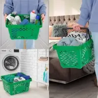 Корзина покупательская пластиковая 28 л, 51.5&times;34&times;26 см, зелёная