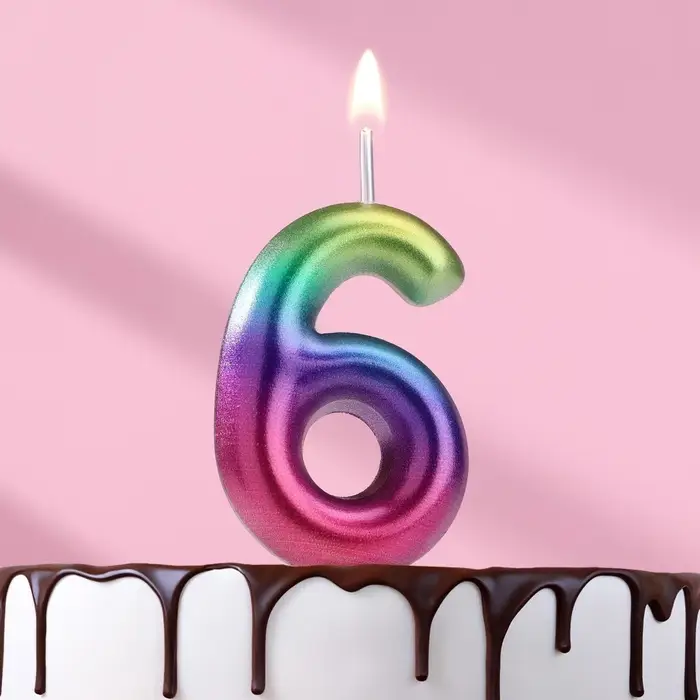 Свеча в торт &laquo;Цифра 6&raquo;, 5.5 см