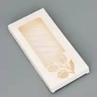 Подарочная коробка под плитку шоколада, с вырубным окном, &laquo;Тюльпаны&raquo;, 17.1&times;8&times;1.4 см