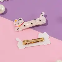 Зажим для волос "Мультизаврик" (набор 2 шт) котик, 6,5 см