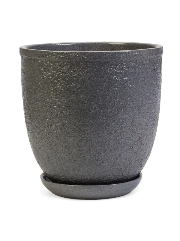 Горшок цветочный с поддоном 5 л, керамика "Шагрень" (М)