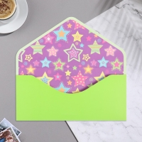 Конверт для денег "С Днем Рождения!" зеленый фон, бархат, тиснение, 19х9 см