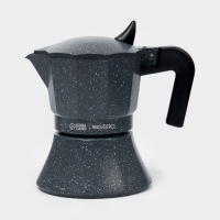 Кофеварка гейзерная "Мрамор" на 3 чашки, цвет черный Кофеварка гейзерная "Мрамор" на 3 чашки, цвет черный
