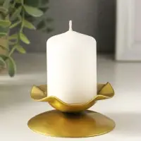 Подсвечник "Кувшинка Н" металл 7,3х3,5 см, золото