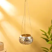 Подсвечник подвесной из кокоса, 10-12 см, серебристый