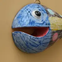 Панно "Рыба-хищник" дерево 20х12х4 см, цв. разноцветный