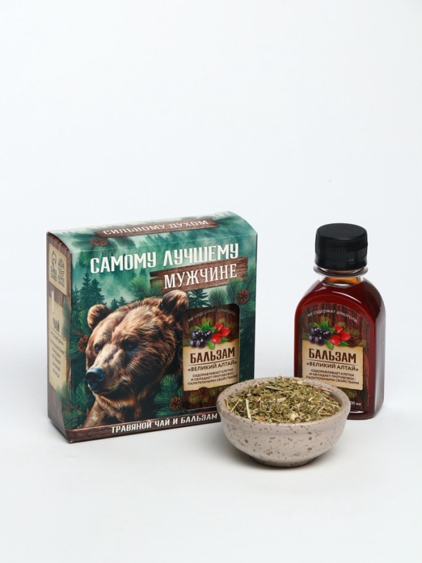 Доброе здоровье Набор "Лучшему мужчине": чай+бальзам