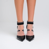 Носки женские стеклянные MINAKU «Цветы», цвет чёрный, р-р 36-37 (23 см) Носки женские стеклянные MINAKU «Цветы», цвет чёрный, р-р 36-37 (23 см)