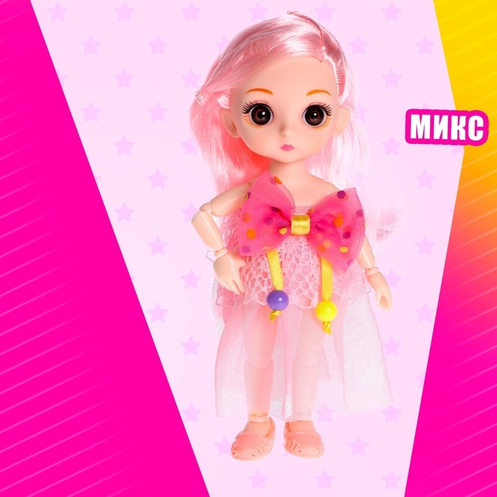 Кукла модная шарнирная &laquo;Вуд&raquo; в платье, МИКС