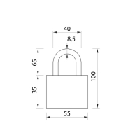 Замок навесной, тип 8, 9х60 мм, порошковое покрытие Замок навесной, тип 8, 9х60 мм, порошковое покрытие