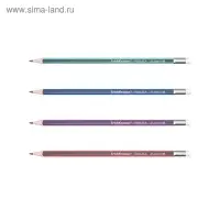 Карандаш чернографитный с ластиком ErichKrause "Sonata", HB, грифель d=2.2 мм, дерево, трёхгранный в тубусе, микс