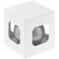 Елочный шар Finery Shine, 8 см, глянцевый серебристый с глиттером