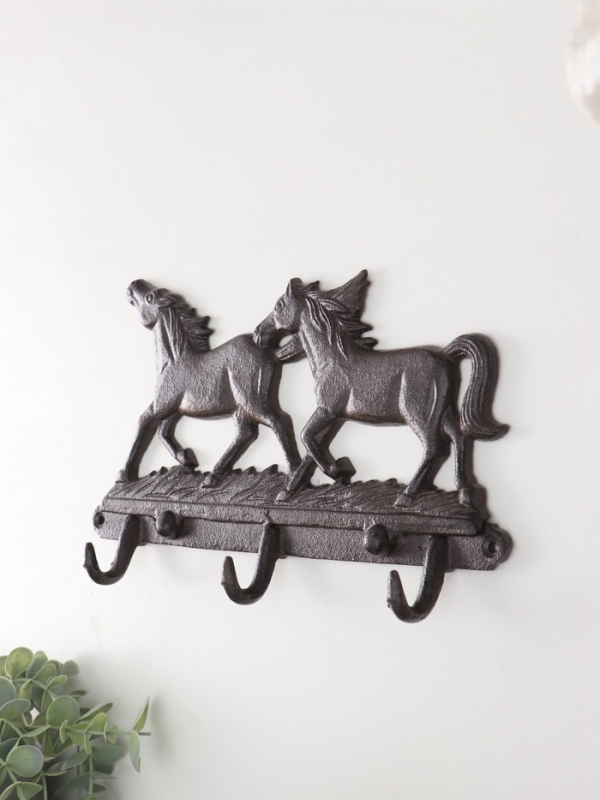 Крючки декоративные чугун "Двойка коней" 30х4х18 см