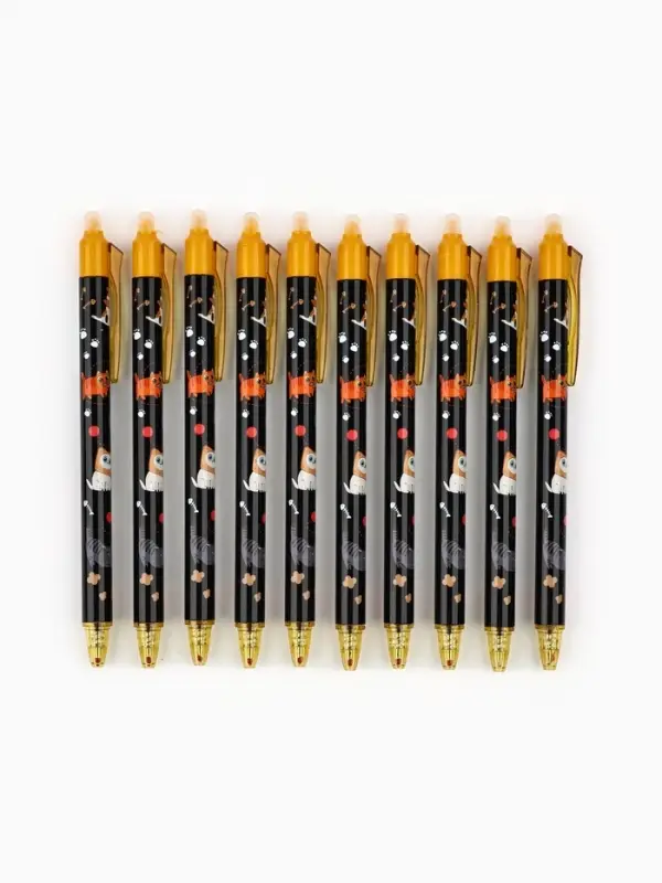 Ручка пластик пиши-стирай автоматическая "Котики", синяя паста 0,7 мм