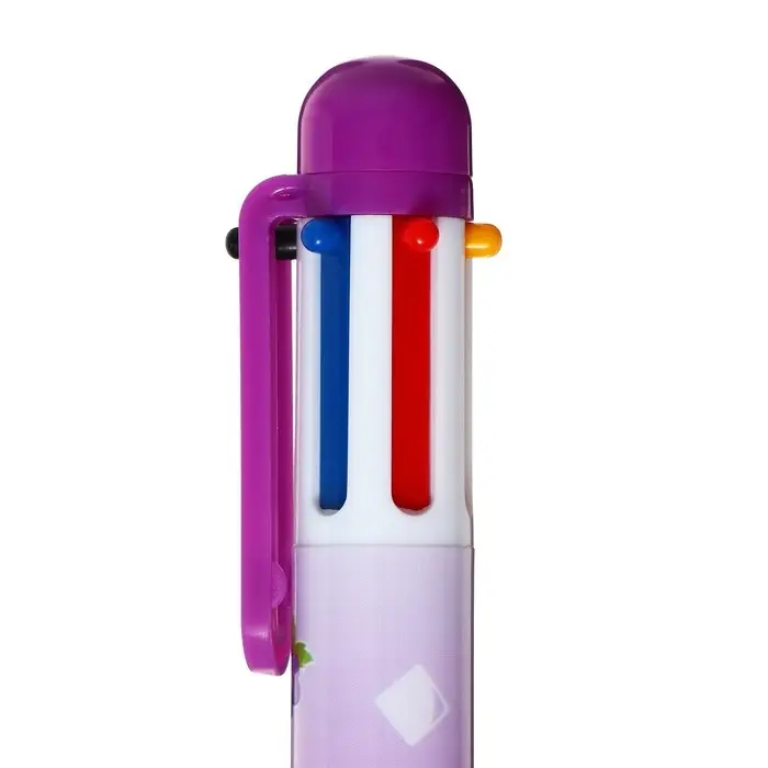 Ручка шариковая многоцветная Calligrata, автоматическая, 6 цветов, с рисунком, МИКС