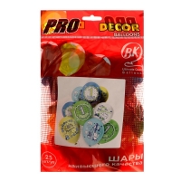 Шар латексный 12" &laquo;С ДР! 1 годик! Мальчик!&raquo;, пастель, 1-сторонний, набор 25 шт., МИКС