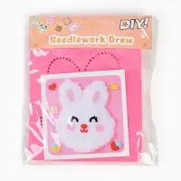 Вышивка по фетру "Зайка", 20,5*20,5 см, цвет розовый