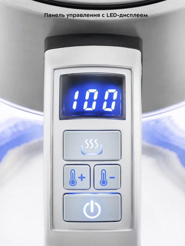 Чайник электрический стеклянный с подсветкой КТ-690 - 1.7 л