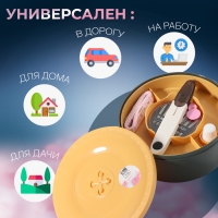 Швейный набор «Пуговка», 54 предмета, в двухъярусном боксе 13 × 13 × 6,5 см Швейный набор «Пуговка», 54 предмета, в двухъярусном боксе 13 × 13 × 6,5 см