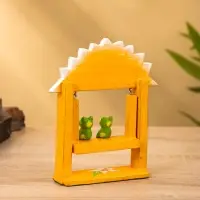 Сувенир "Лягушата на качелях" дерево 10х3,5х15 см, цв.  оранжевый