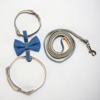 Комплект амуниции "Леди и Джентельмен", поводок 120 х 1 см, синий