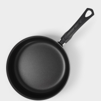 Сотейник Promo, 2.8 л, d=24 см, стеклянная крышка, антипригарное покрытие, алюминий, чёрный