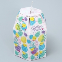 Коробка кондитерская складная, упаковка &laquo;Поздравляю с Пасхой!&raquo;, Пасха, 8 х 8 х 21 см