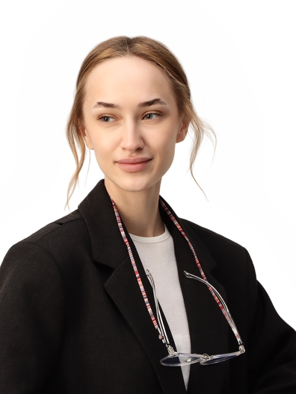 Шнурок для очков на шею 70 см, красный с узором