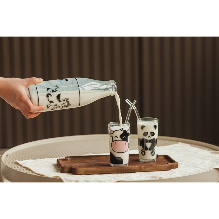 Стакан высокий для молока Доляна &laquo;Панда&raquo;, 230 мл