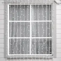 Гирлянда &laquo;Занавес&raquo; 2 &times; 3 м, IP65, УМС, белая нить каучук, 600 LED, свечение белое, 220 В