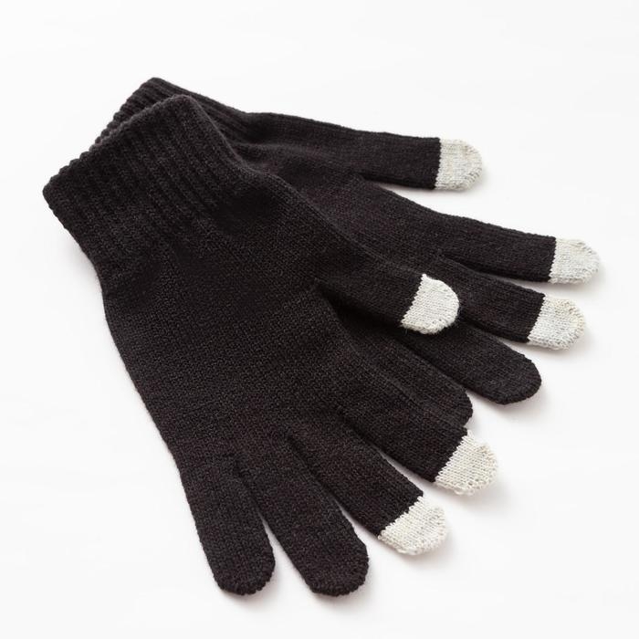 Перчатки мужские, цвет чёрный, размер 22 Перчатки мужские, цвет чёрный, размер 22