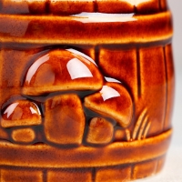 Кокотница с крышкой "Бочка", керамика, 0.2 л